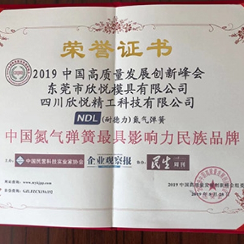 中国氮气弹簧最具影响力民族品牌